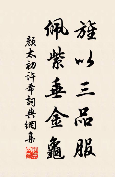颜太初旌以三品服，佩紫垂金龟书法作品欣赏
