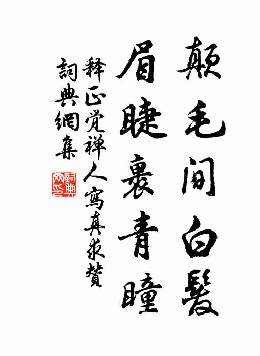释正觉颠毛间白发，眉睫裹青瞳书法作品欣赏