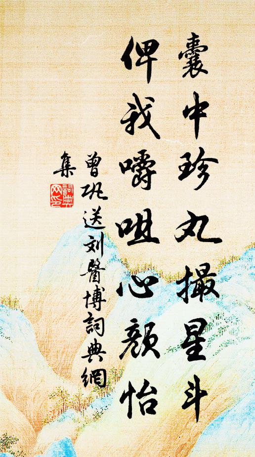 曾巩囊中珍丸撮星斗，俾我嚼咀心颜怡书法作品欣赏