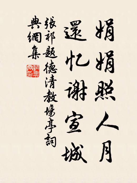 张祁娟娟照人月，还忆谢宣城书法作品欣赏
