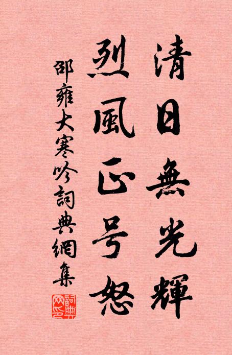邵雍清日无光辉，烈风正号怒书法作品欣赏