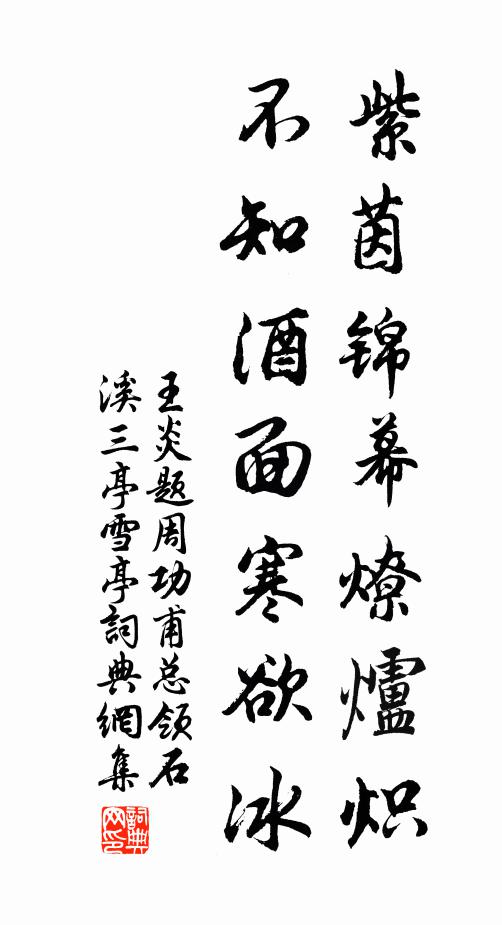 王炎紫茵锦幕燎炉炽，不知酒面寒欲冰书法作品欣赏