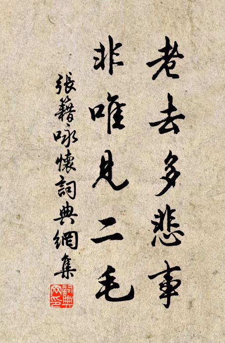 张籍老去多悲事，非唯见二毛书法作品欣赏