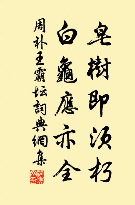 周朴皂树即须朽，白龟应亦全书法作品欣赏
