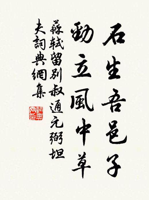 苏轼石生吾邑子，劲立风中草书法作品欣赏