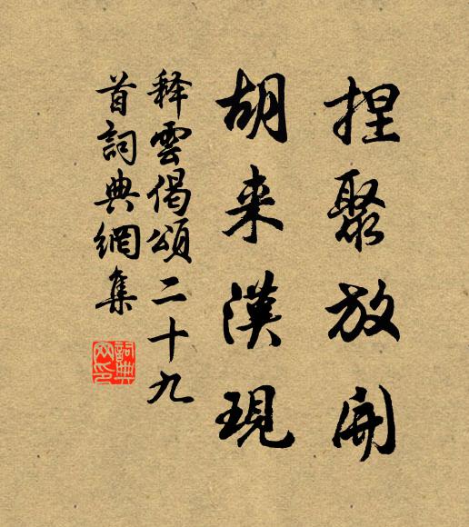 释云捏聚放开，胡来汉现书法作品欣赏