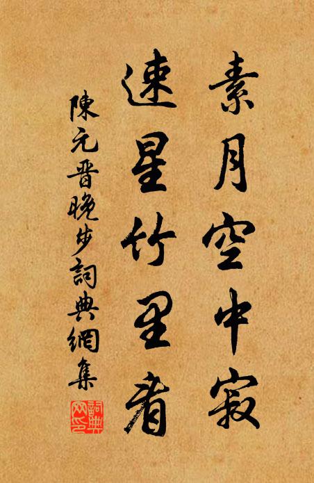 陈元晋素月空中寂，速星竹里看书法作品欣赏