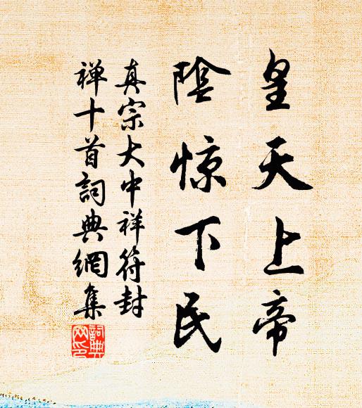 真宗皇天上帝,阴惊下民书法作品欣赏