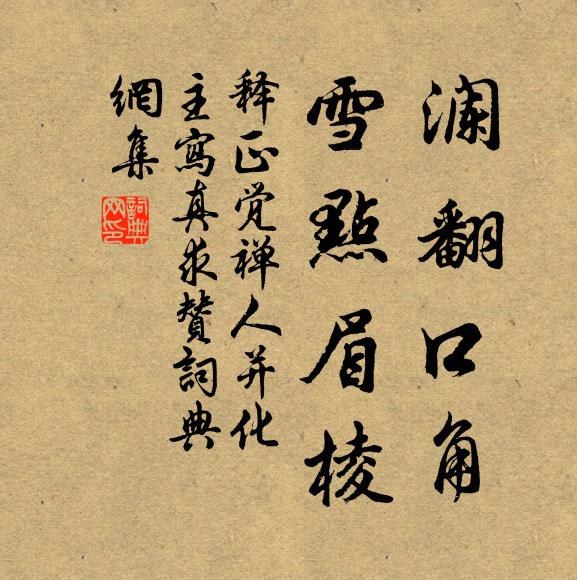 释正觉澜翻口角，雪点眉棱书法作品欣赏