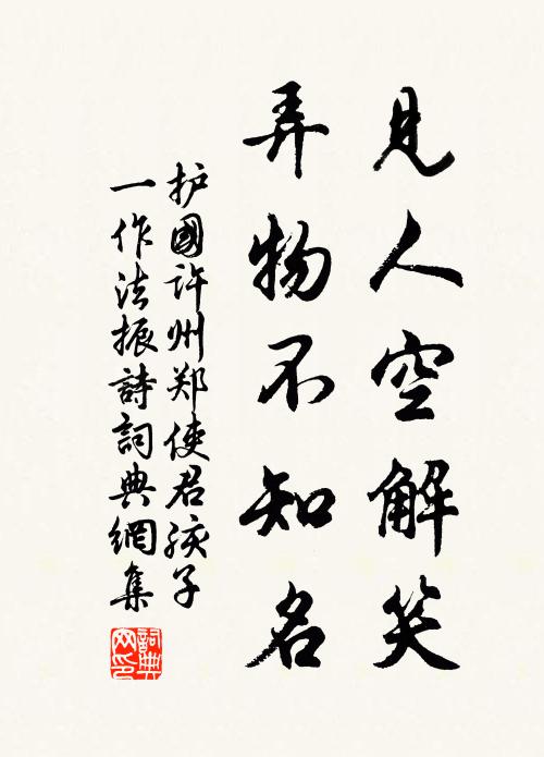 护国见人空解笑，弄物不知名书法作品欣赏