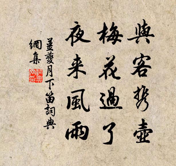 姜夔与客携壶，梅花过了，夜来风雨书法作品欣赏