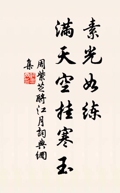 周紫芝素光如练，满天空挂寒玉书法作品欣赏