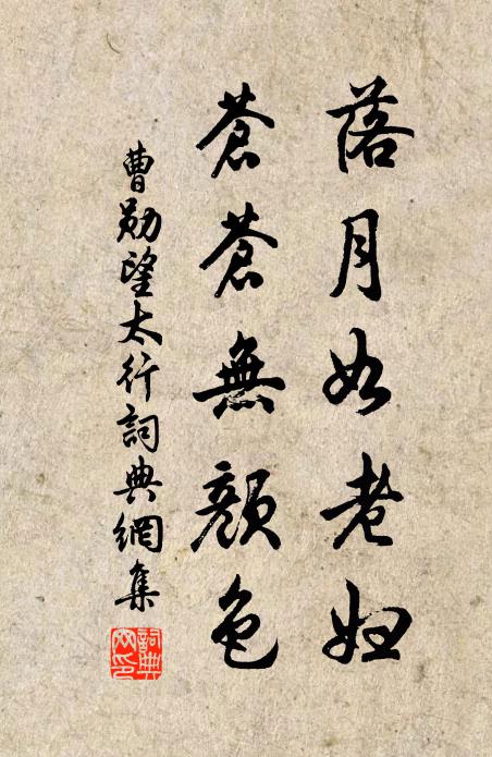 曹勋落月如老妇，苍苍无颜色书法作品欣赏