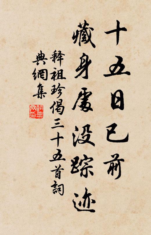 释祖珍十五日已前，藏身处没踪迹书法作品欣赏