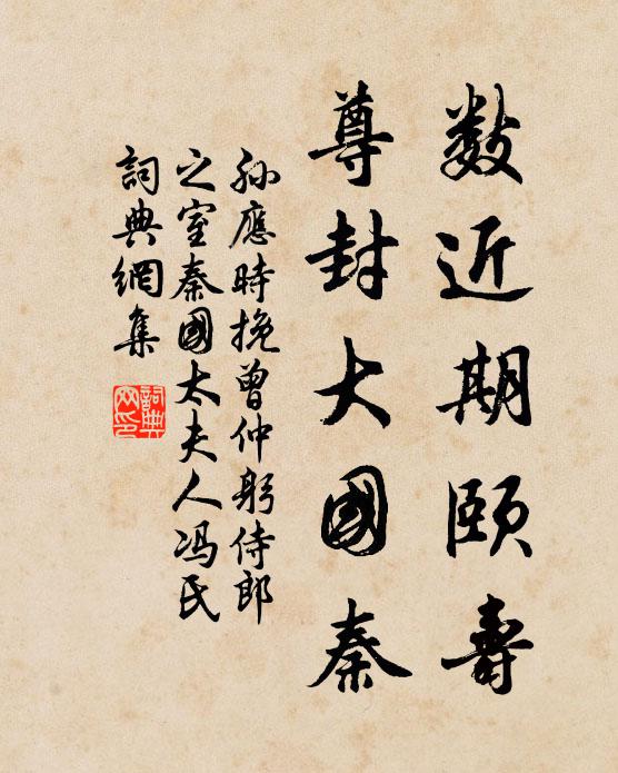 孙应时数近期颐寿，尊封大国秦书法作品欣赏