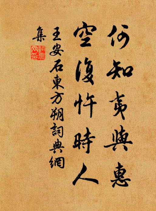 王安石何知夷与惠，空复忤时人书法作品欣赏