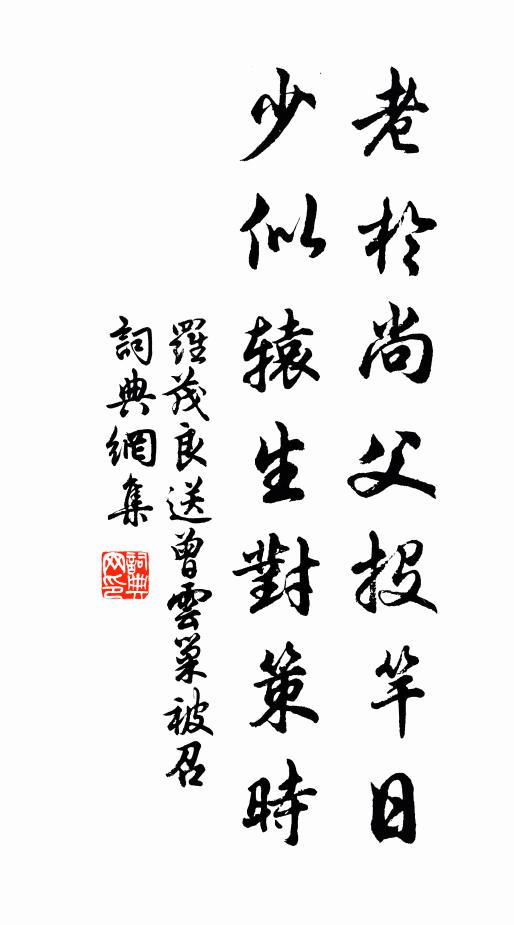 罗茂良老於尚父投竿日，少似辕生对策时书法作品欣赏