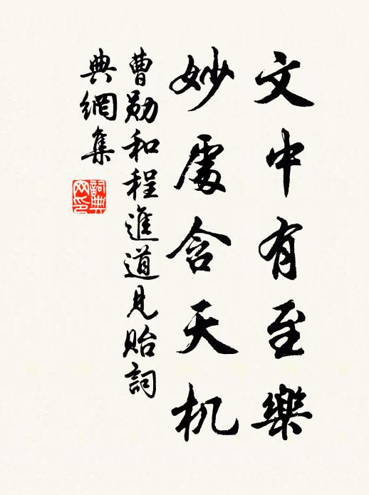曹勋文中有至乐，妙处含天机书法作品欣赏