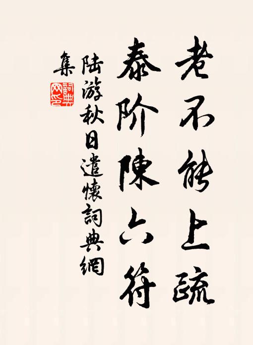 陆游老不能上疏，泰阶陈六符书法作品欣赏