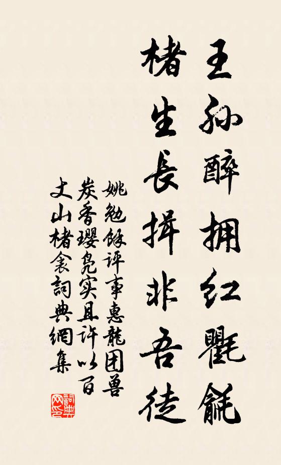 姚勉王孙醉拥红氍毹，楮生长揖非吾徒书法作品欣赏