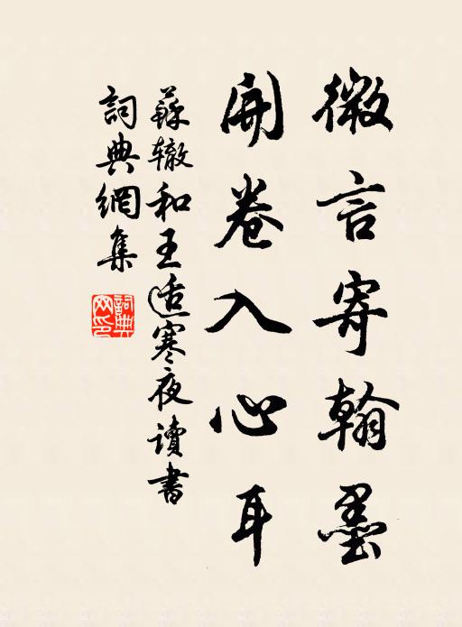 苏辙微言寄翰墨，开卷入心耳书法作品欣赏