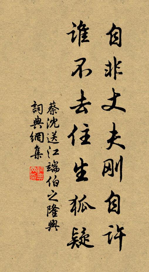 蔡沈自非丈夫刚自许，谁不去住生狐疑书法作品欣赏