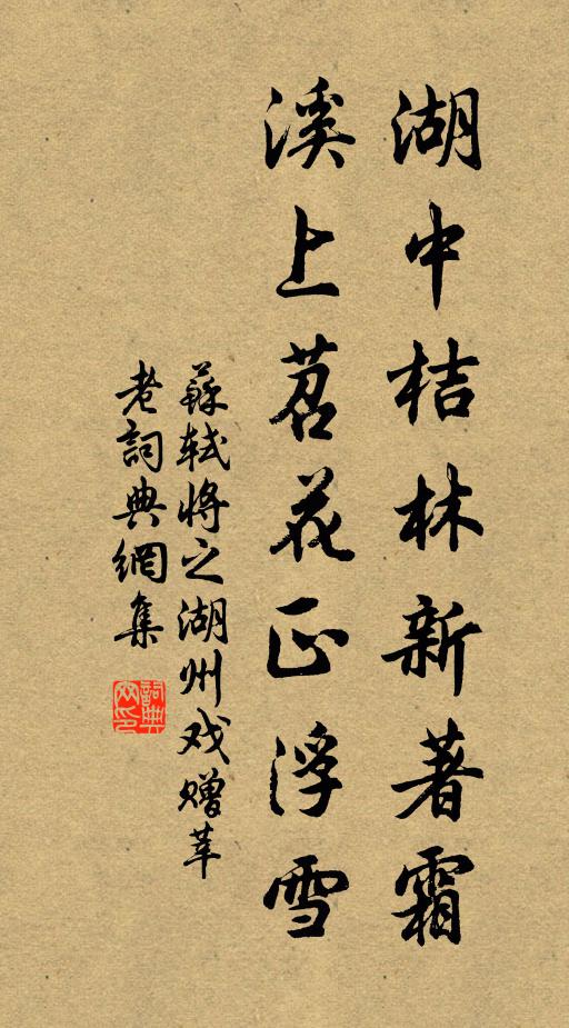 苏轼湖中桔林新著霜，溪上苕花正浮雪书法作品欣赏
