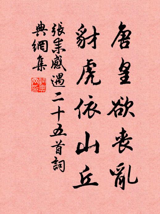 张耒唐皇欲丧乱，豺虎依山丘书法作品欣赏