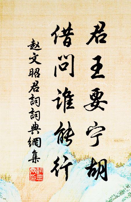 赵文君王要宁胡，借问谁能行书法作品欣赏
