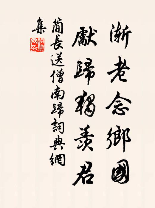 简长渐老念乡国,先归独羡君。书法作品欣赏