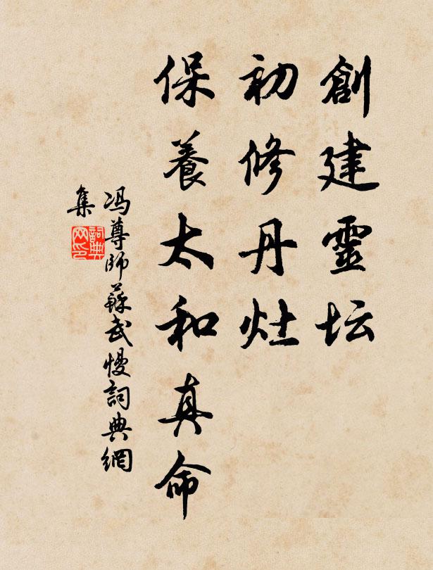 冯尊师创建灵坛，初修丹灶，保养太和真命书法作品欣赏