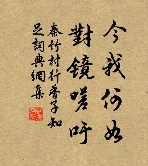秦竹村今我何如？对镜嗟吁书法作品欣赏