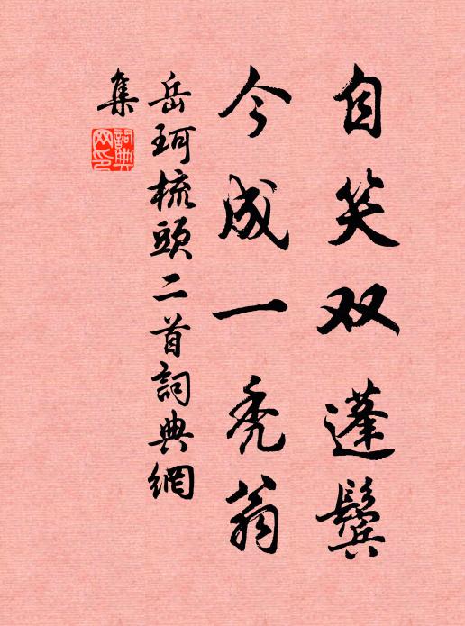 岳珂自笑双蓬鬓，今成一秃翁书法作品欣赏