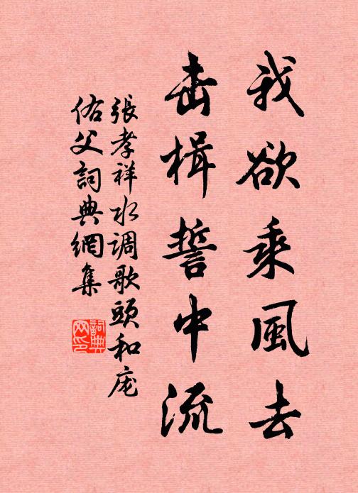 张孝祥我欲乘风去，击楫誓中流书法作品欣赏