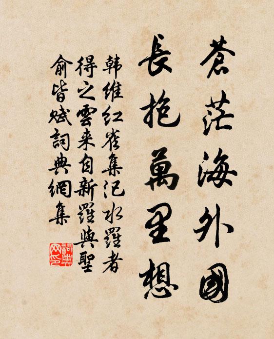 韩维苍茫海外国，长抱万里想书法作品欣赏