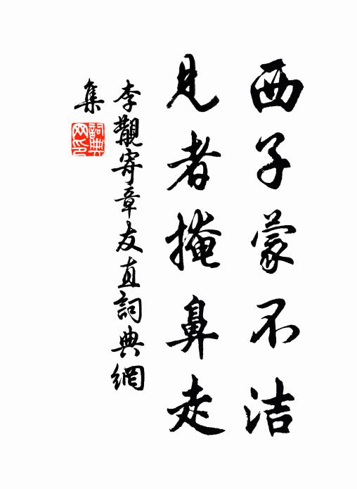 李覯西子蒙不洁，见者掩鼻走书法作品欣赏