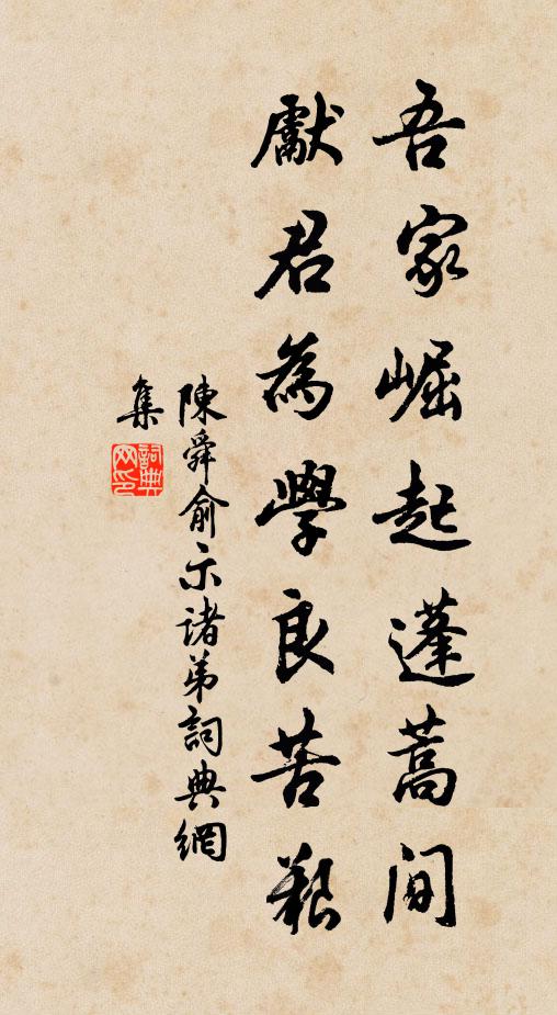 陈舜俞吾家崛起蓬蒿间，先君为学良苦艰书法作品欣赏