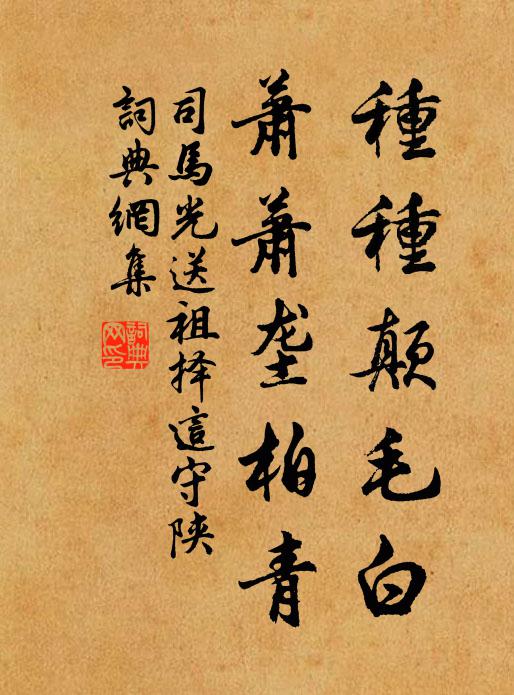 司马光种种颠毛白，萧萧垄柏青书法作品欣赏