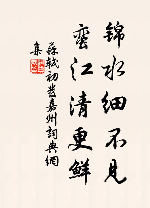 苏轼锦水细不见，蛮江清更鲜书法作品欣赏