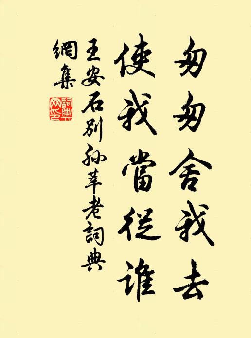 王安石匆匆舍我去，使我当从谁书法作品欣赏