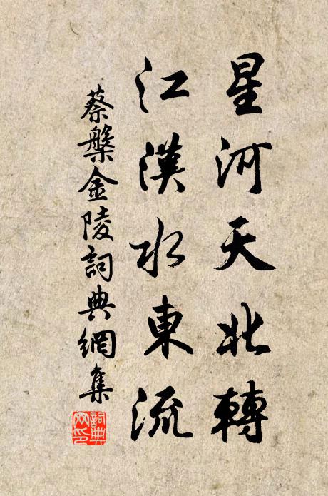 蔡槃星河天北转，江汉水东流书法作品欣赏
