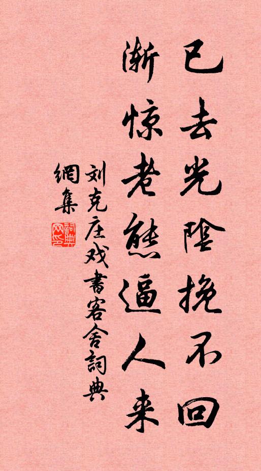 刘克庄已去光阴挽不回，渐惊老态逼人来书法作品欣赏