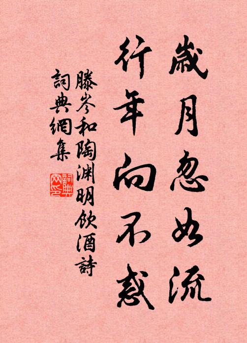 滕岑岁月忽如流，行年向不惑书法作品欣赏