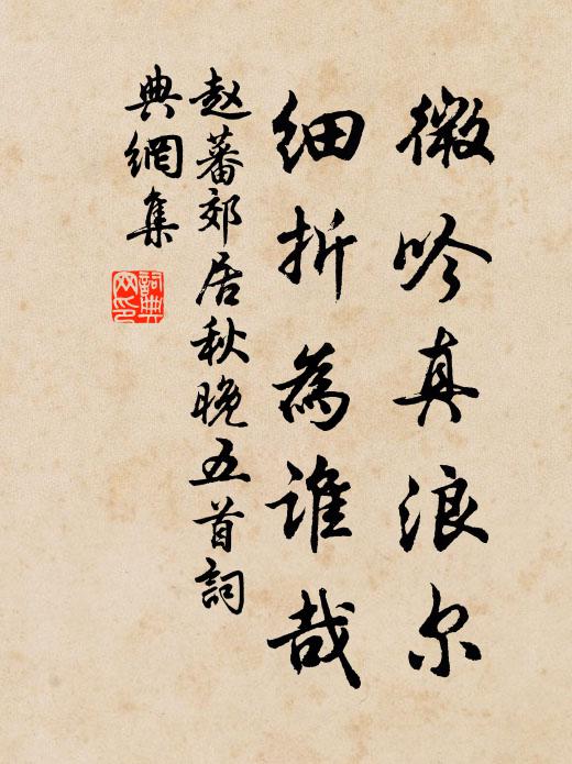 赵蕃微吟真浪尔，细折为谁哉书法作品欣赏