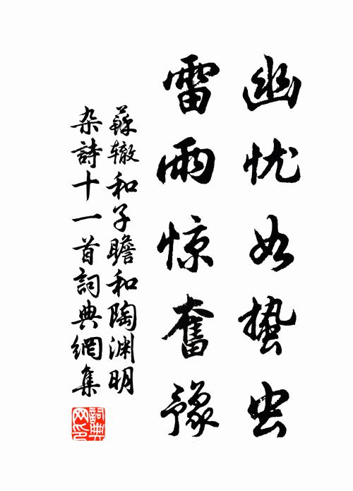 苏辙幽忧如蛰虫，雷雨惊奋豫书法作品欣赏