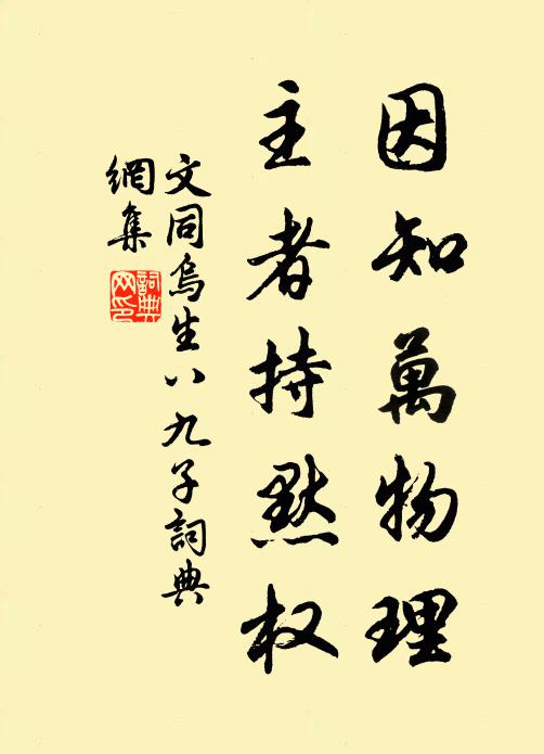 文同因知万物理，主者持默权书法作品欣赏