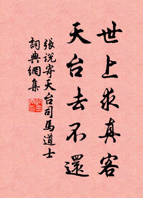 张说世上求真客，天台去不还书法作品欣赏