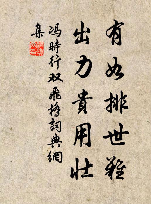 冯时行有如排世难，出力贵用壮书法作品欣赏