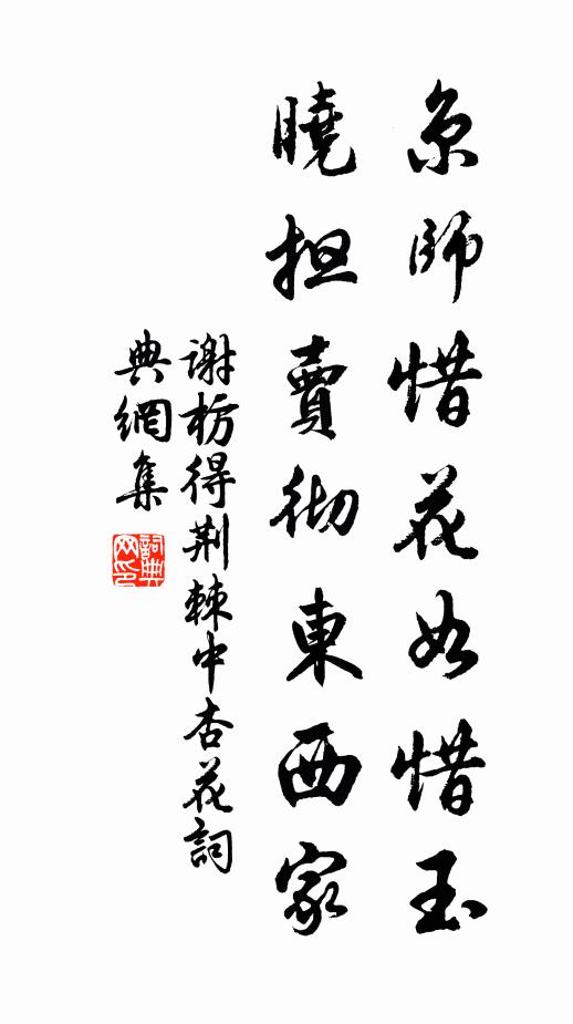 谢枋得京师惜花如惜玉，晓担卖彻东西家书法作品欣赏