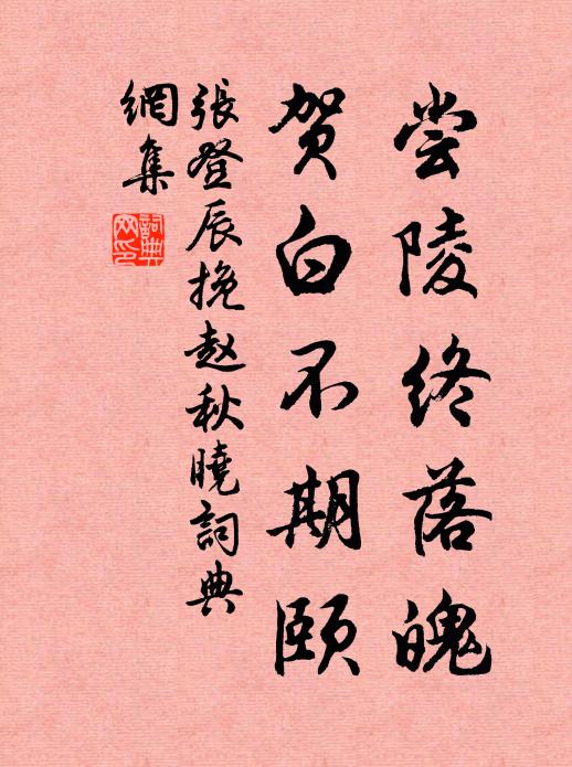 张登辰尝陵终落魄，贺白不期颐书法作品欣赏